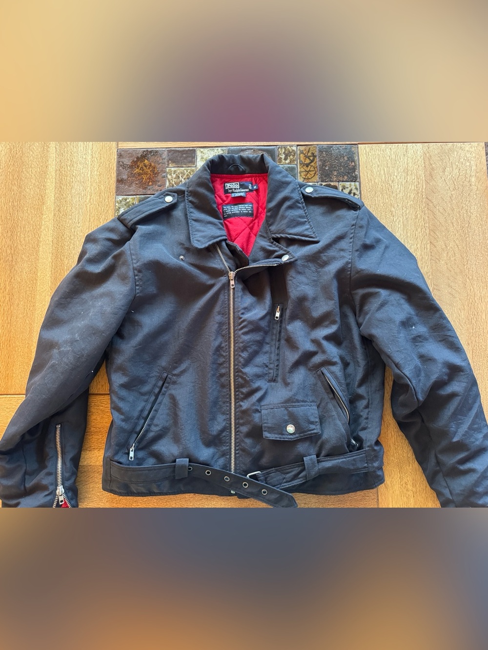 Ralph Lauren vintage moto motorcycle style Jacket